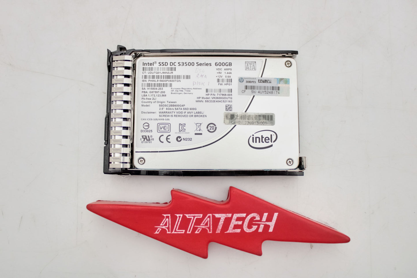 HP 739959-001 600GB 6G SATA VE SFF SSD, Used