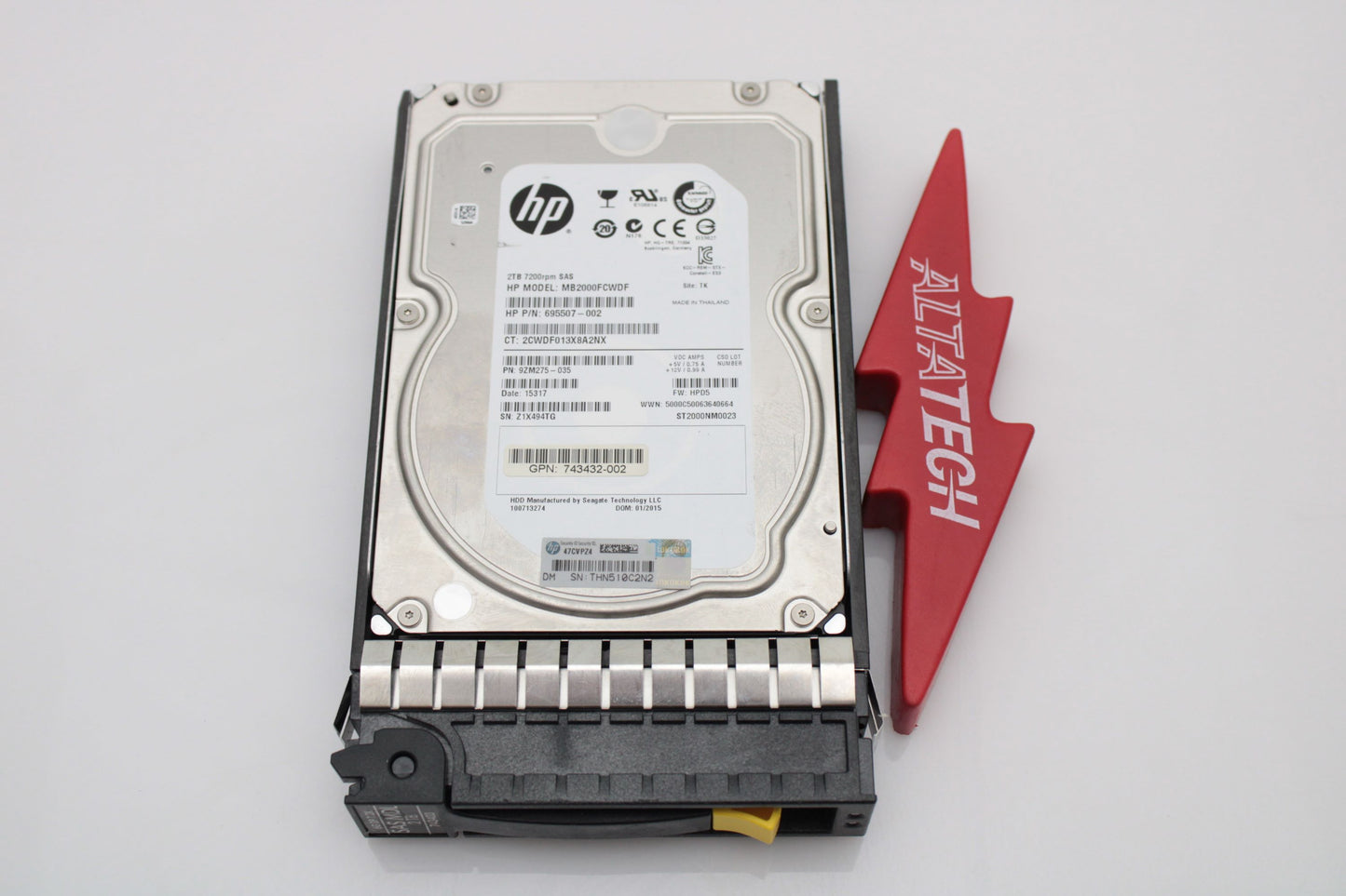 HP 743403-001 2TB SAS Hard Disk Drive 6GBps 7200rpm 3.5" Midline (H6Z67A), Used