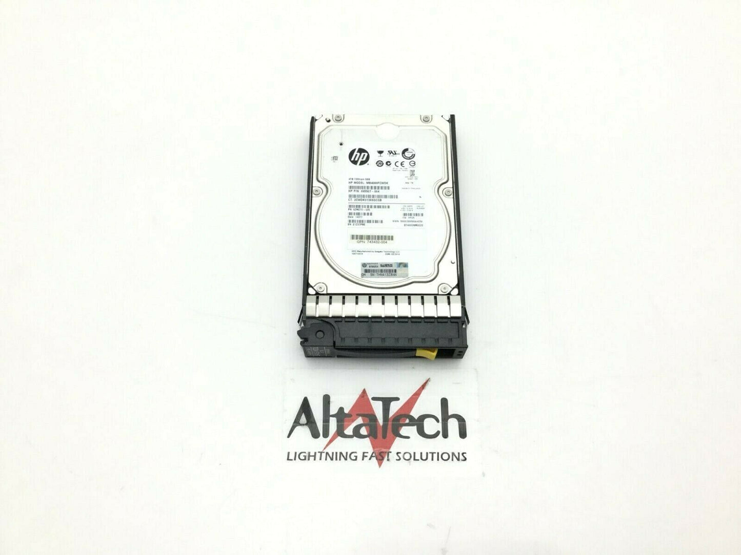 HP 743405-001 4 TB 6G 7.2K RPM SAS LFF 3.5" Hard Drive, Used