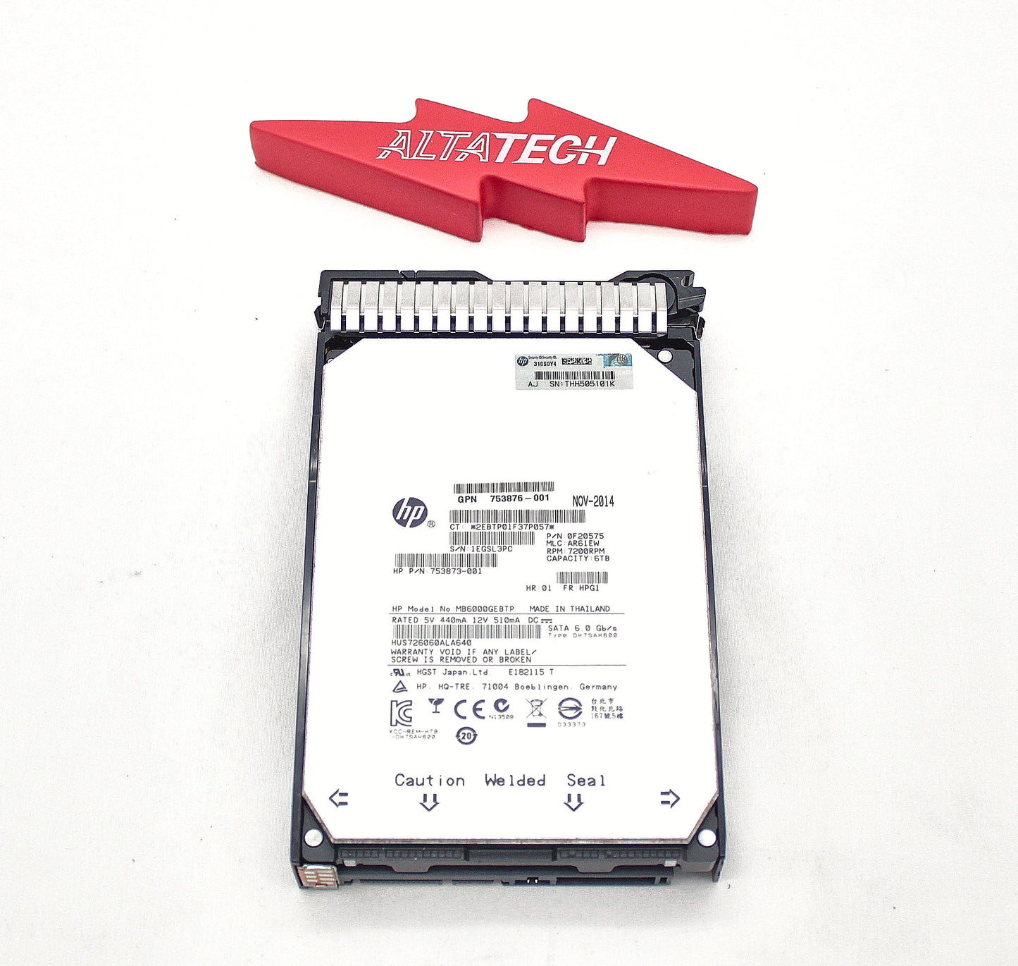 HP 753874-B21 6TB 6G 7.2K LFF SATA MDL SC HDD, Used