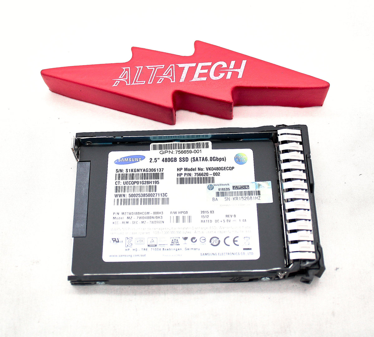 HP 757371-001 480GB 6G SATA VE SC SFF SSD HDD, Used