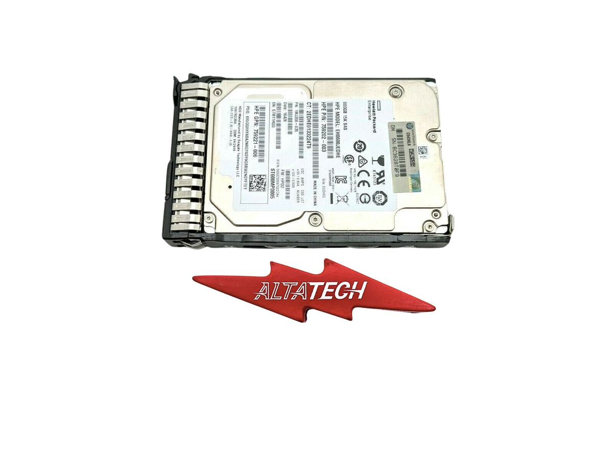 HP 759548-001 600GB 12G 15K RPM SFF SC SAS 2.5" Hard Drive, Used