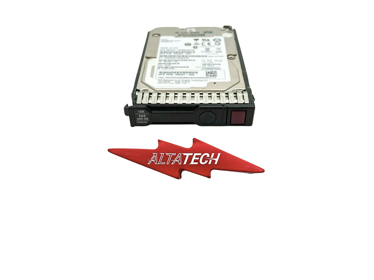 HP 759548-001 600GB 12G 15K RPM SFF SC SAS 2.5" Hard Drive, Used