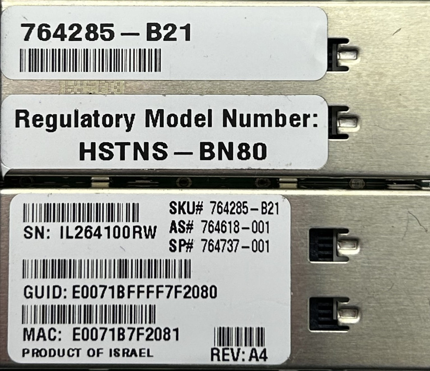 HP 764285-B21 10GB / 40GB Dual-Port 544+FLR-QSFP Network Adapter 764737-001, Used