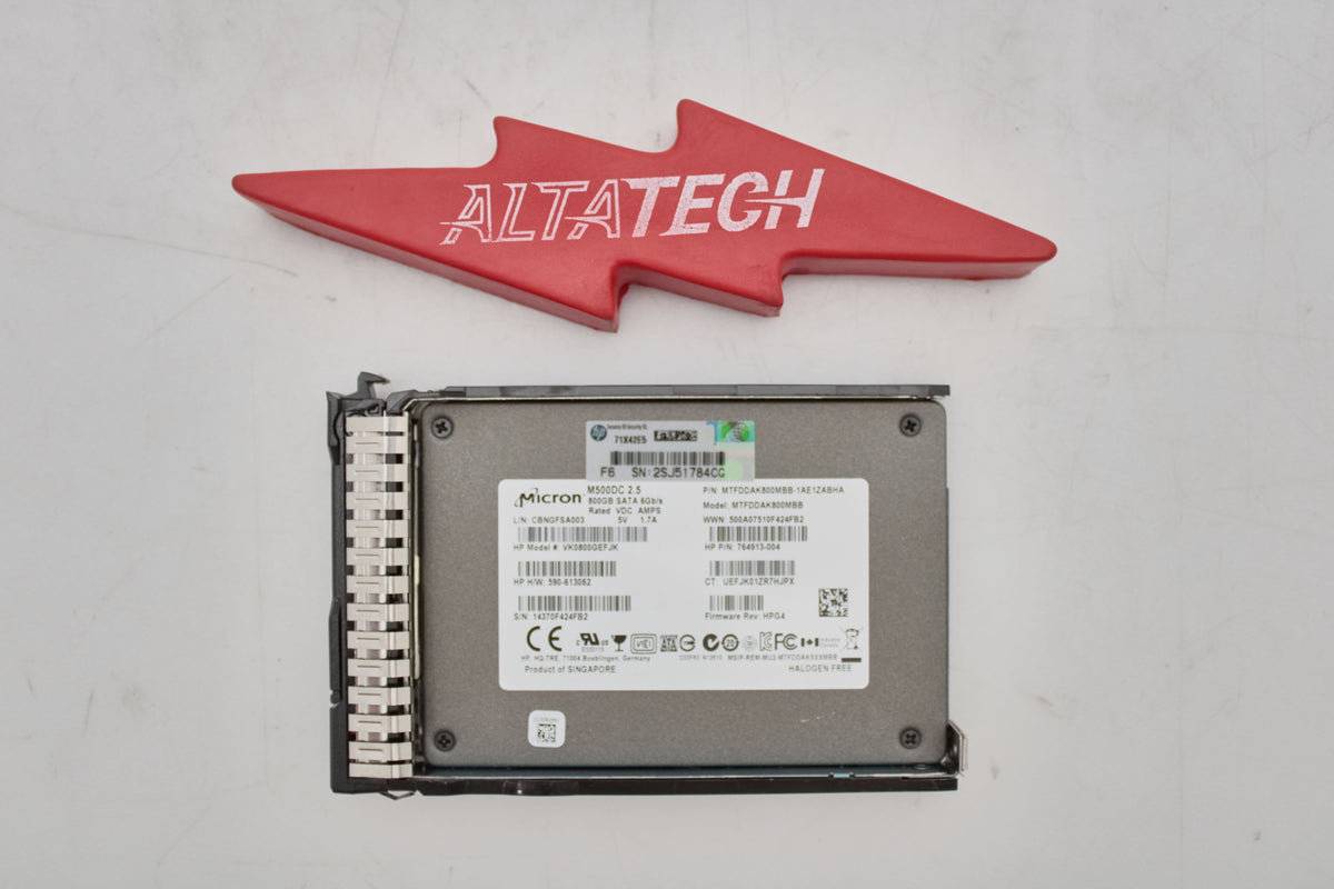 HP 765016-001 800GB 6G SFF SATA VE SC SSD, Used