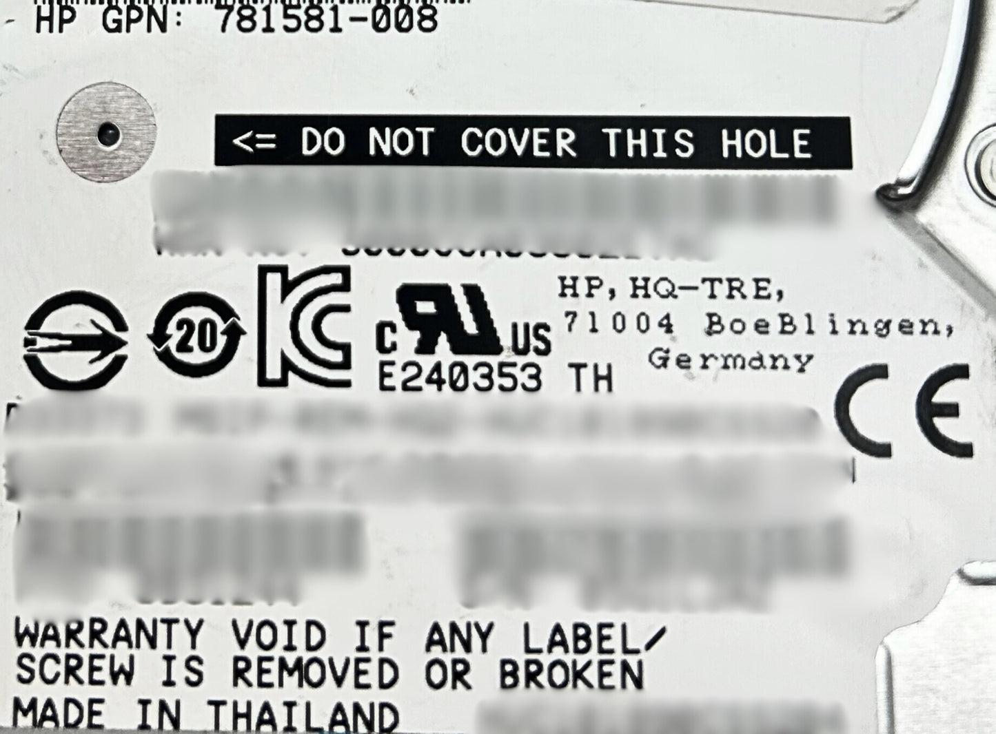 HP 781581-008 900GB 10K 12G SAS SC 2.5 HDD, Used