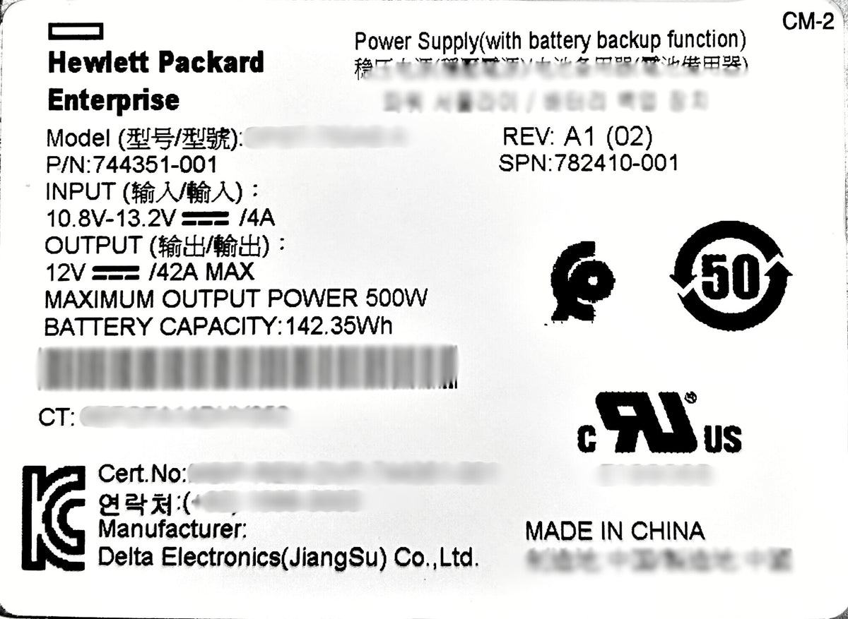 HP 782410-001 3PAR STORESERV 20000 BATTERY, Used