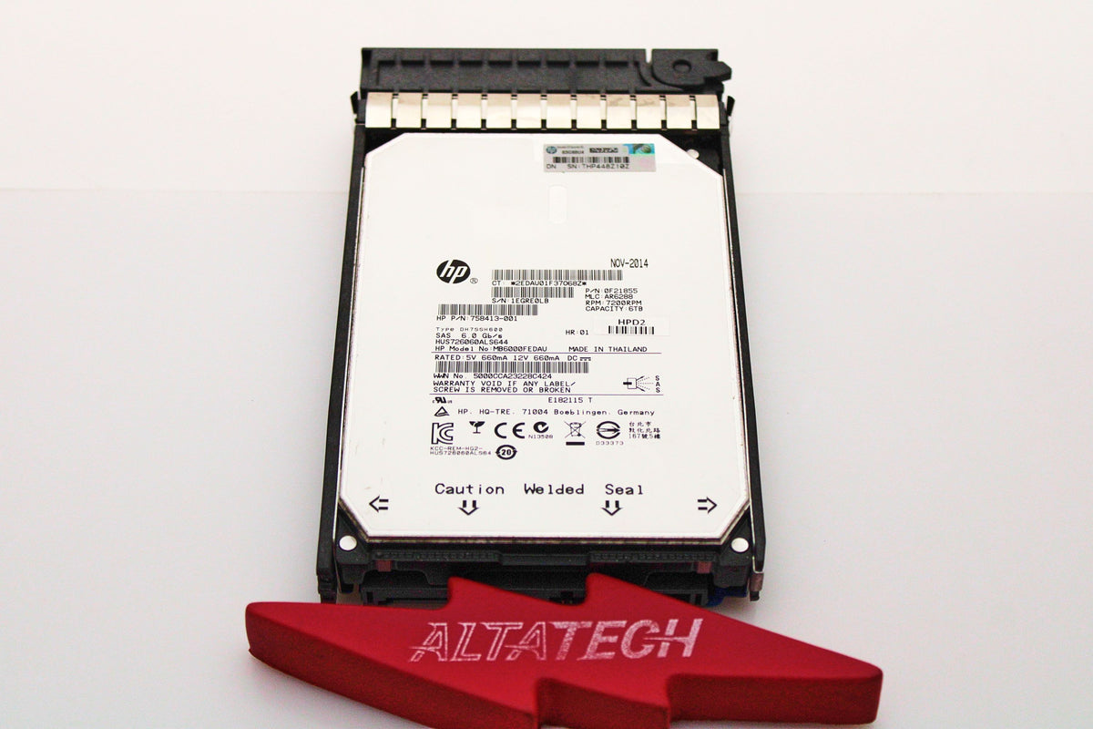 HP 782995-001 6TB 6G 7.2K LFF SAS MDL HDD, Used