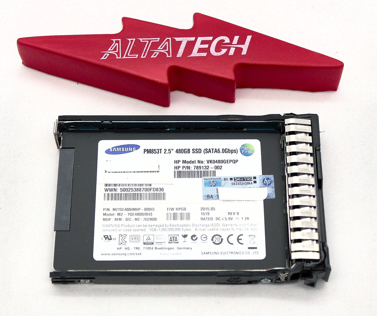 HP 789356-001 480GB 6G SATA 2.5in VE SC PLP SSD, Used