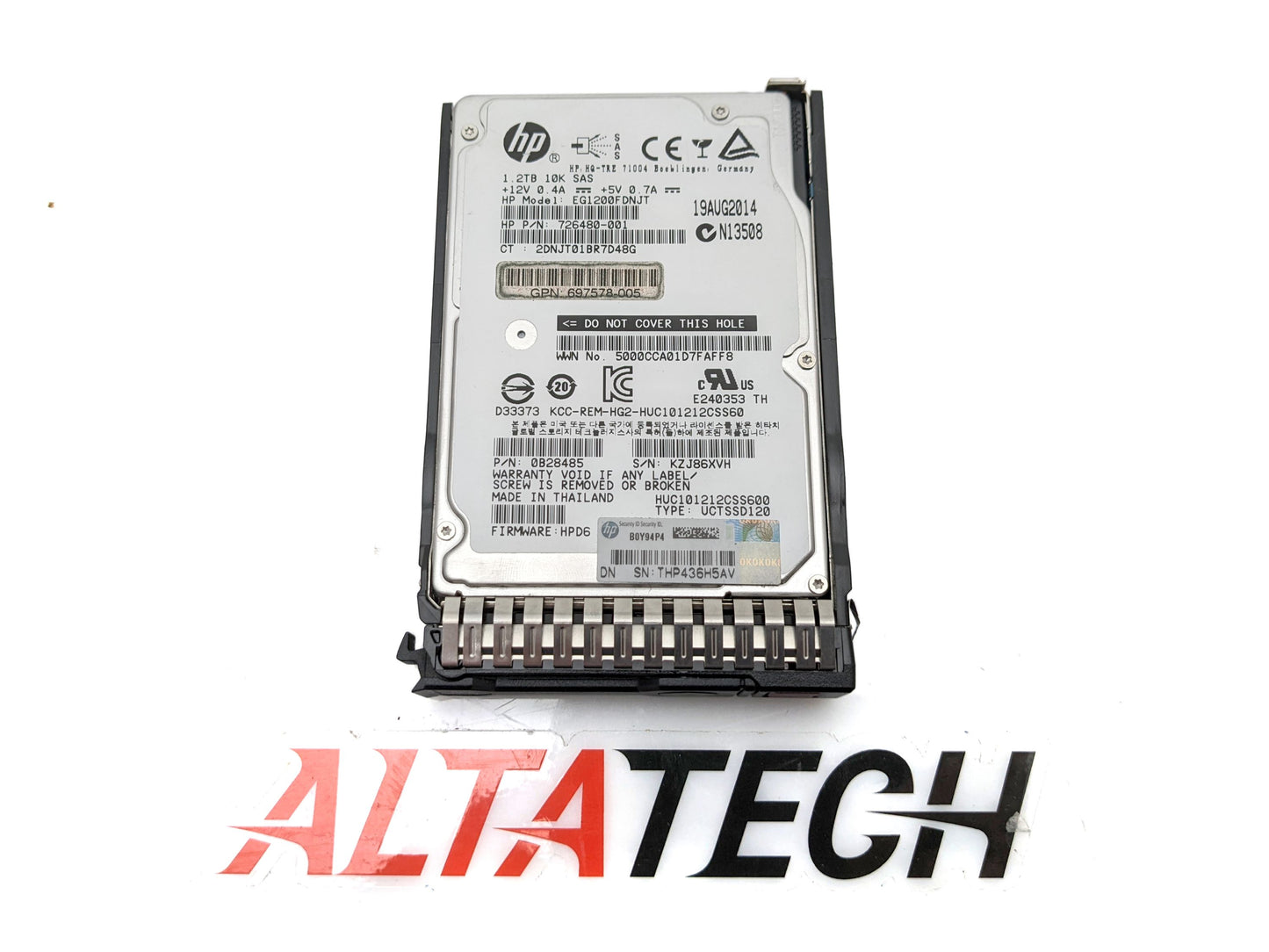 HP 792358-001 1.2TB 10K SAS SFF 2.5 6G, Used