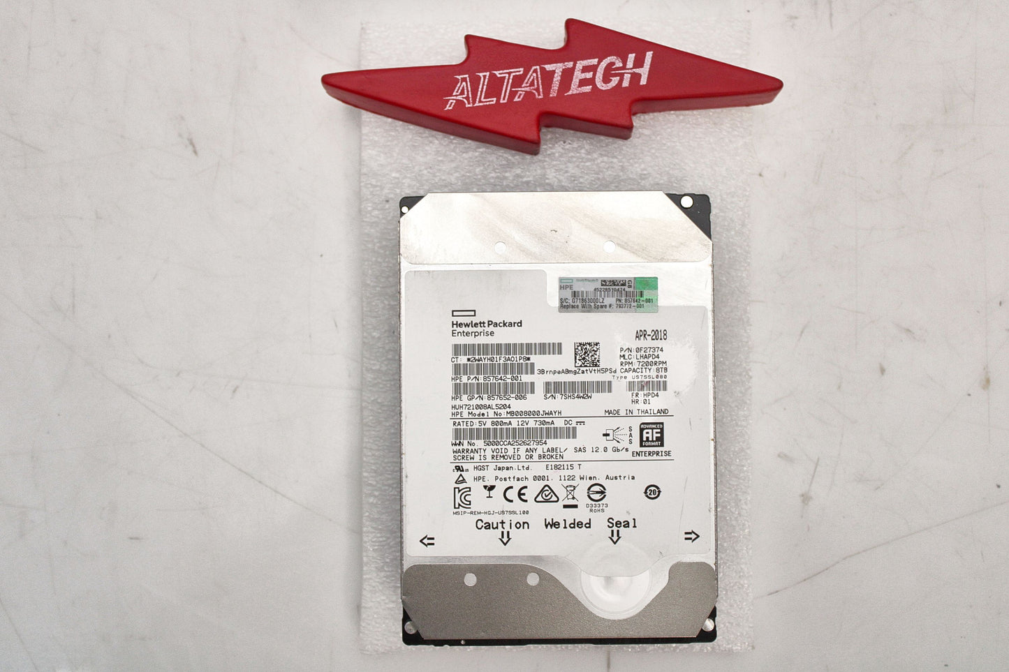 HP 793772-001 8.0TB 7.2K SAS 12GB/S 3.5IN HDD, Used