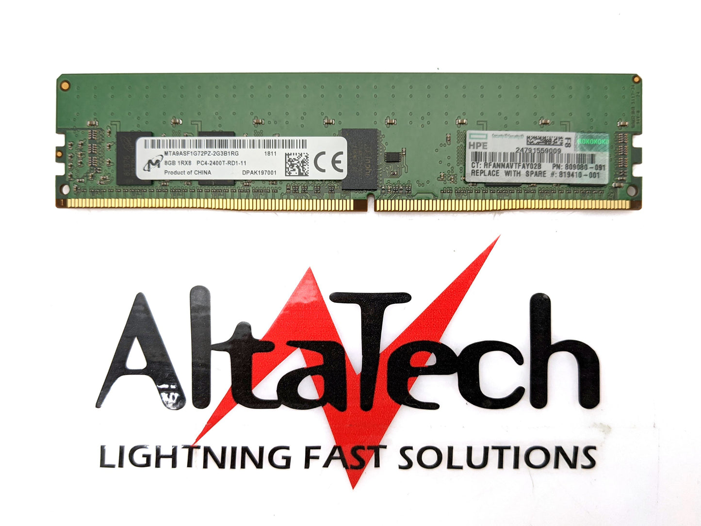 HP 805347-B21 8GB PC4-19200T 1Rx8 ECC, Used