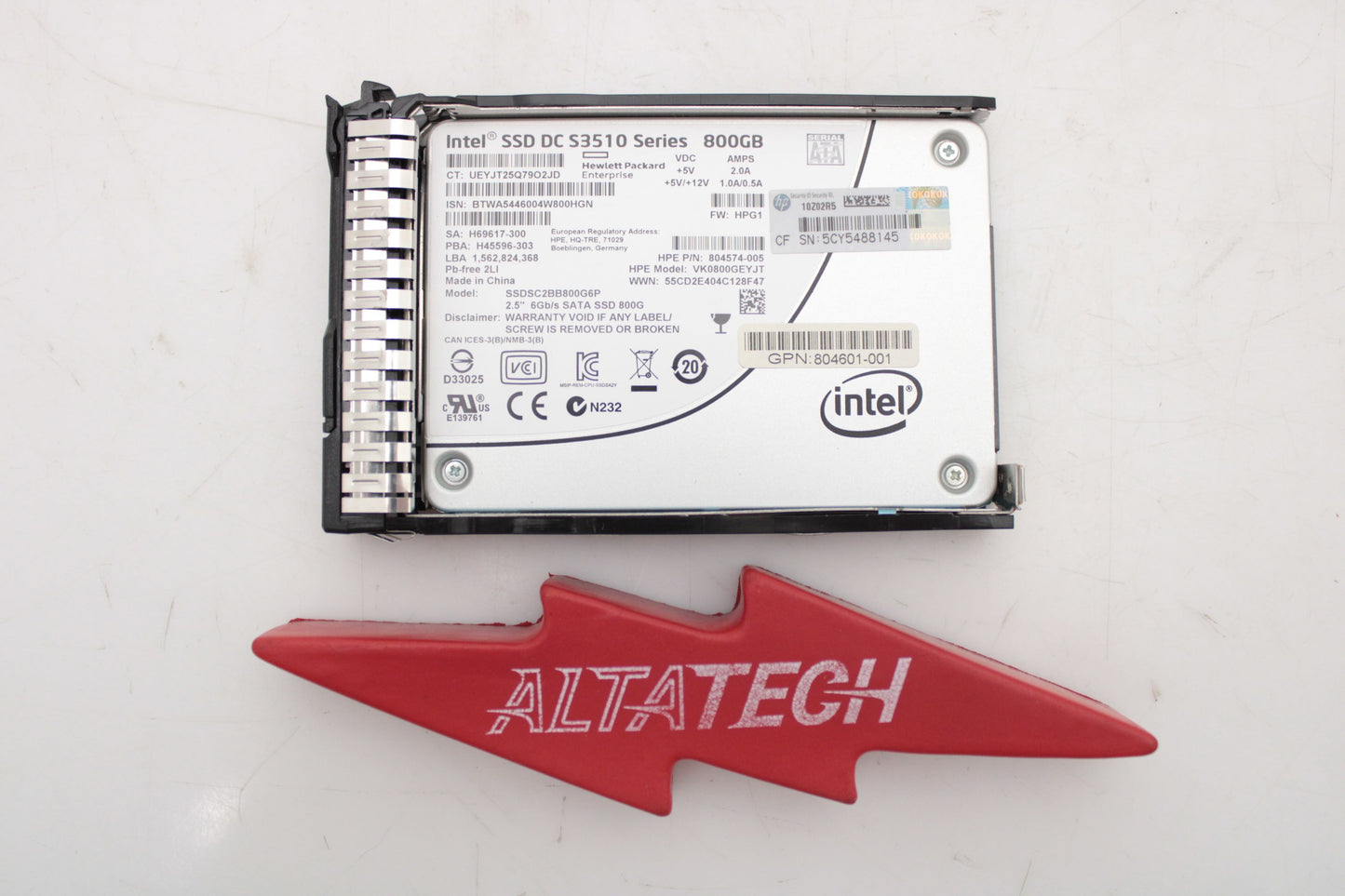 HP 805365-001 800GB SATA WI LFF 3.5" SC SSD, Used