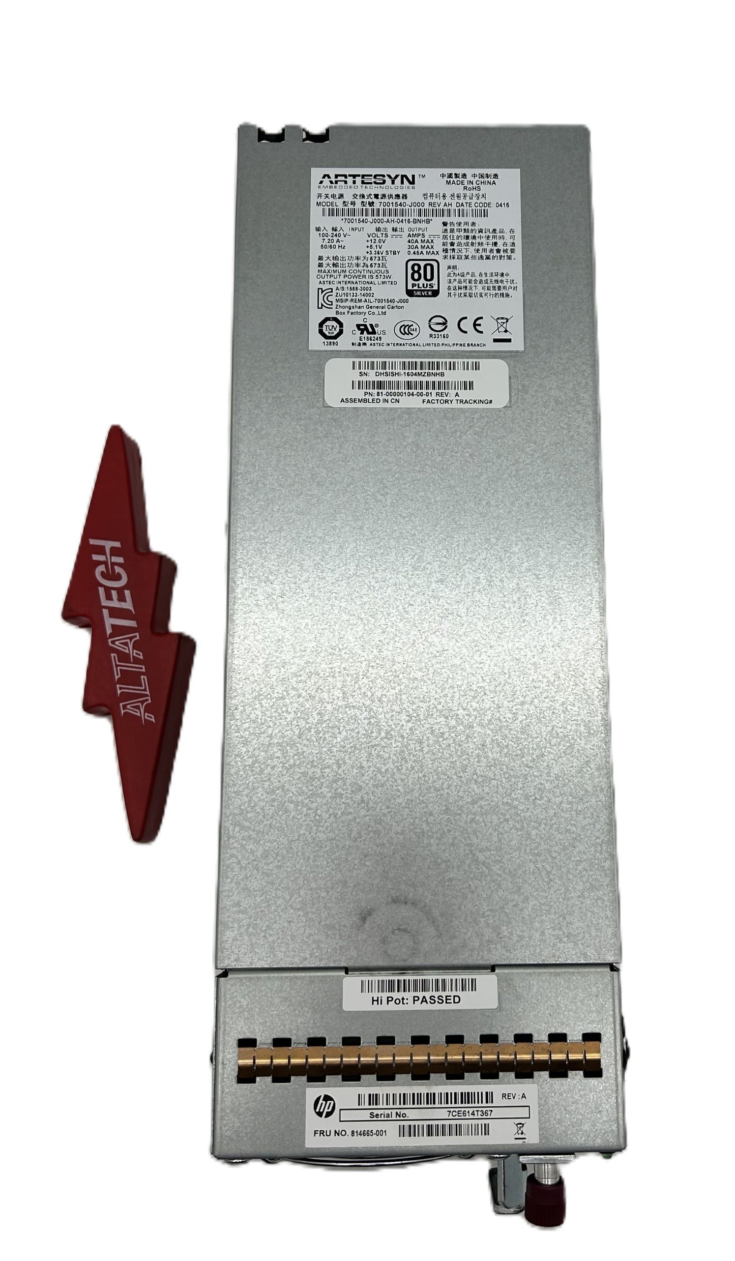 HP 814665-001 595W Power Supply Unit (MSA2040), Used