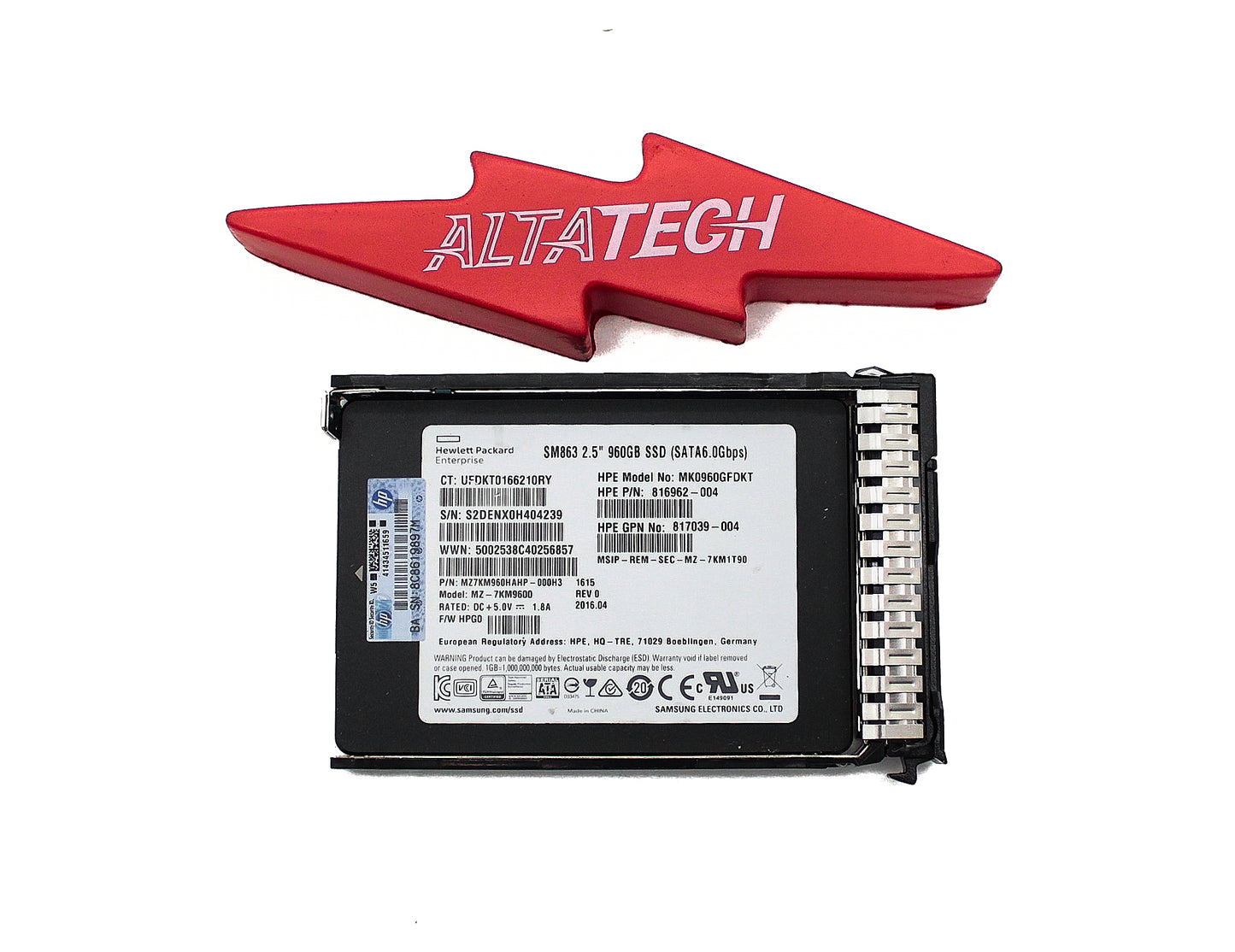 HP 817111-001 960GB SATA 6G MIXED USE SFF (2.5IN) SC SSD, Used