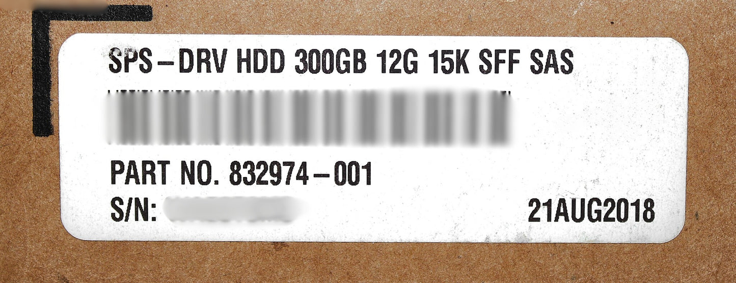 HP 832974-001 300GB 12G 15K SAS SFF HDD (SV3000), Used
