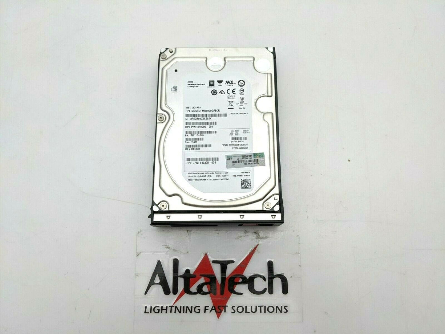 HP 834131-001 8TB 7.2K RPM 6 Gbps 3.5-inch SC SATA Hard Drive, Used