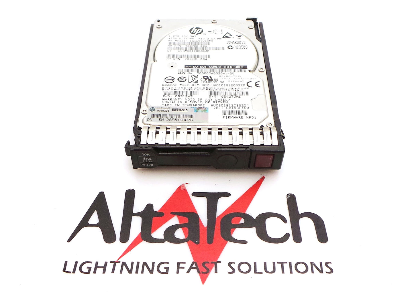 HP 846294-001 1.2TB 12G 10K SAS SFF 2.5" SC HDD, Used