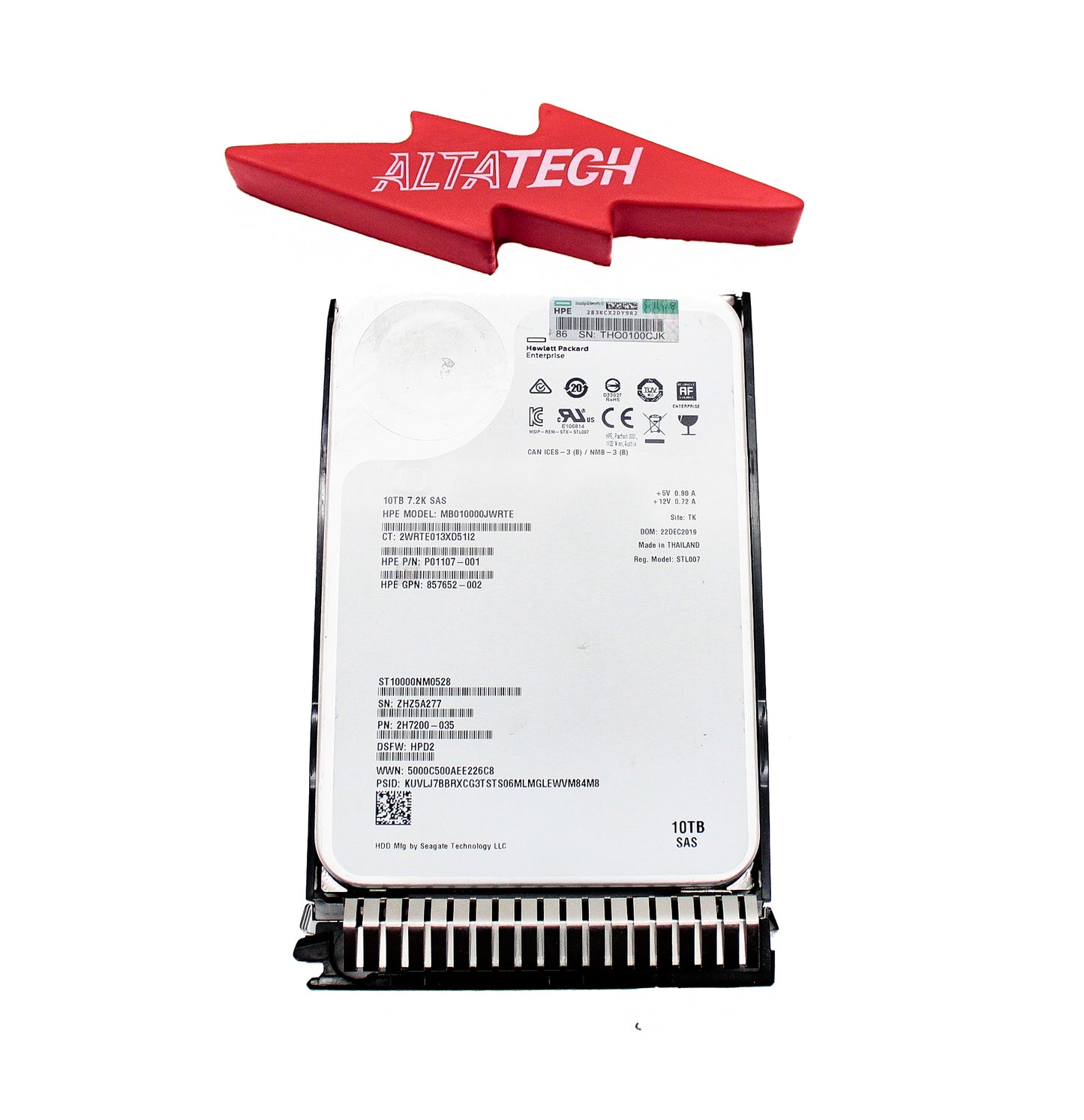 HP 857644-B21 10TB 12G 7.2K LFF MDL 512E SAS HDD, Used