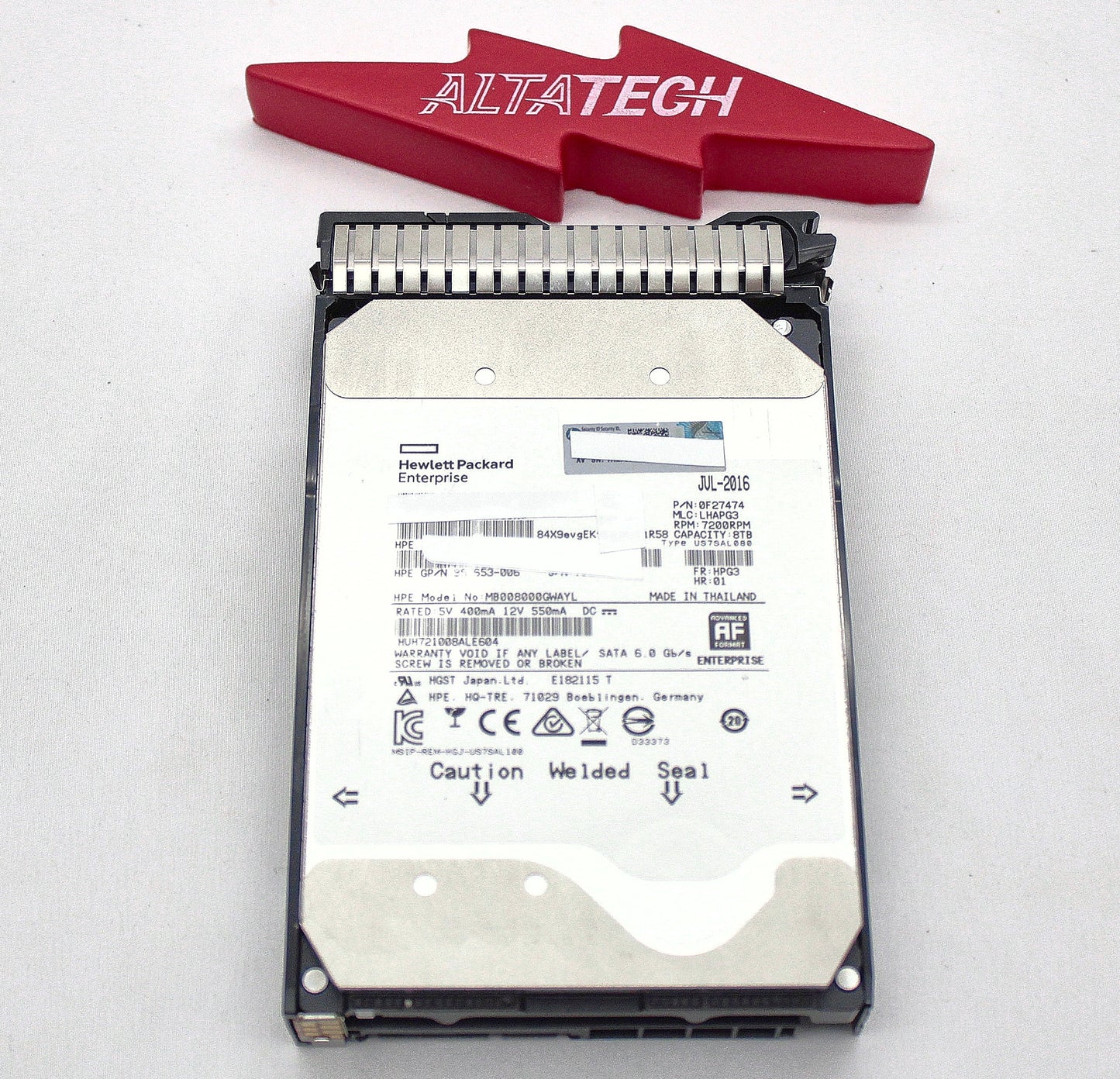 HP 861609-001 8TB 6G SATA 7.2K LFF 512E, Used