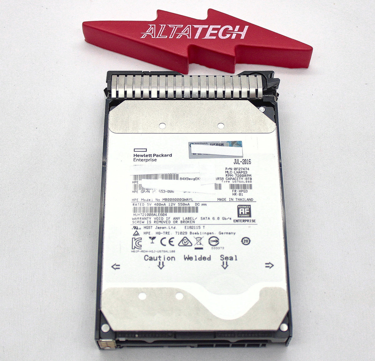 HP 861609-001 8TB 6G SATA 7.2K LFF 512E, Used