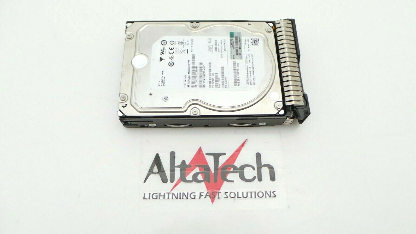 HP 862126-001 2TB 6G 7.2K RPM SATA LFF 3.5" Hard Drive, Used