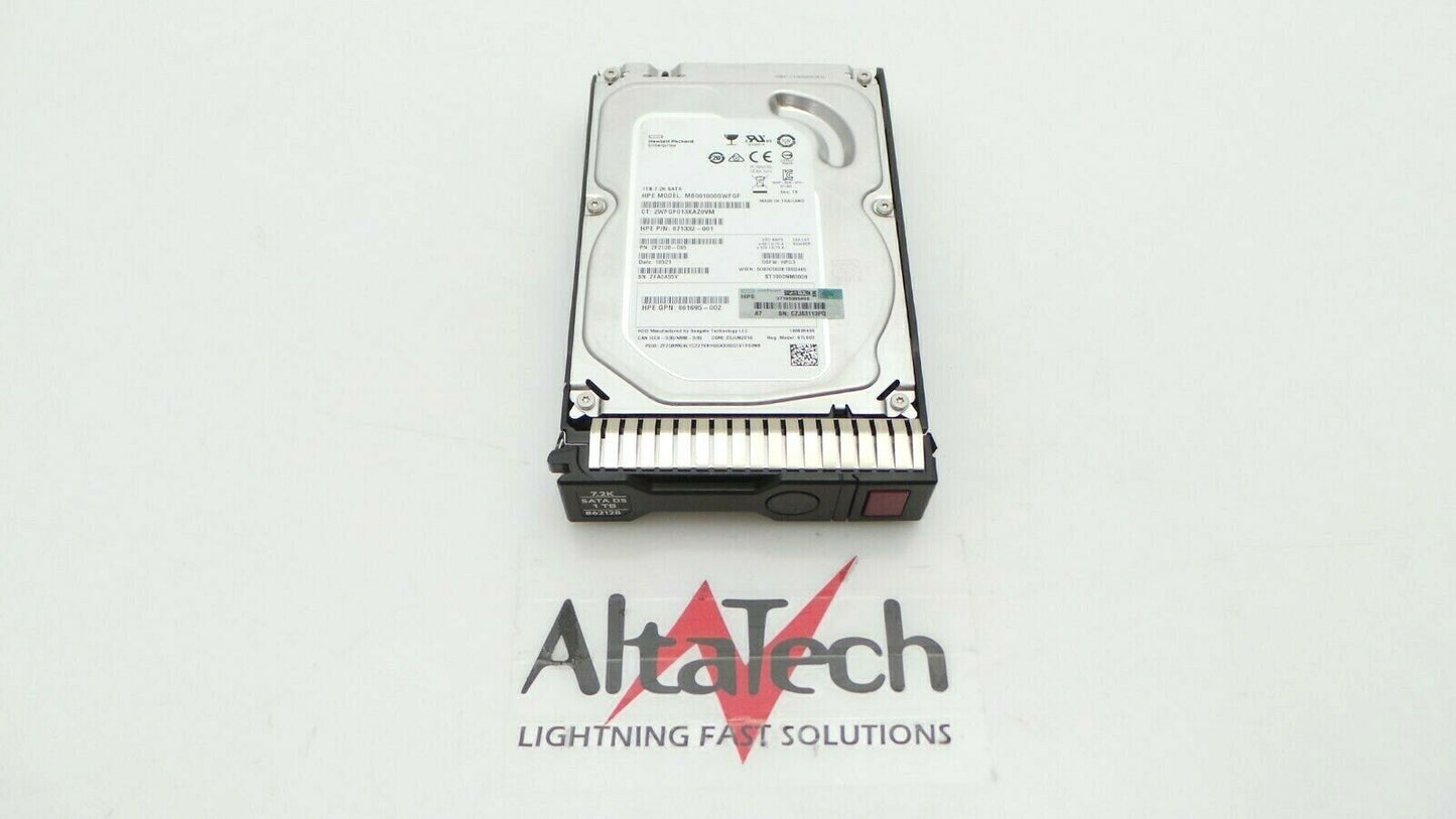 HP 862128-001 1TB 6G 7.2K RPM SATA LFF MDL 3.5" Hard Drive, Used