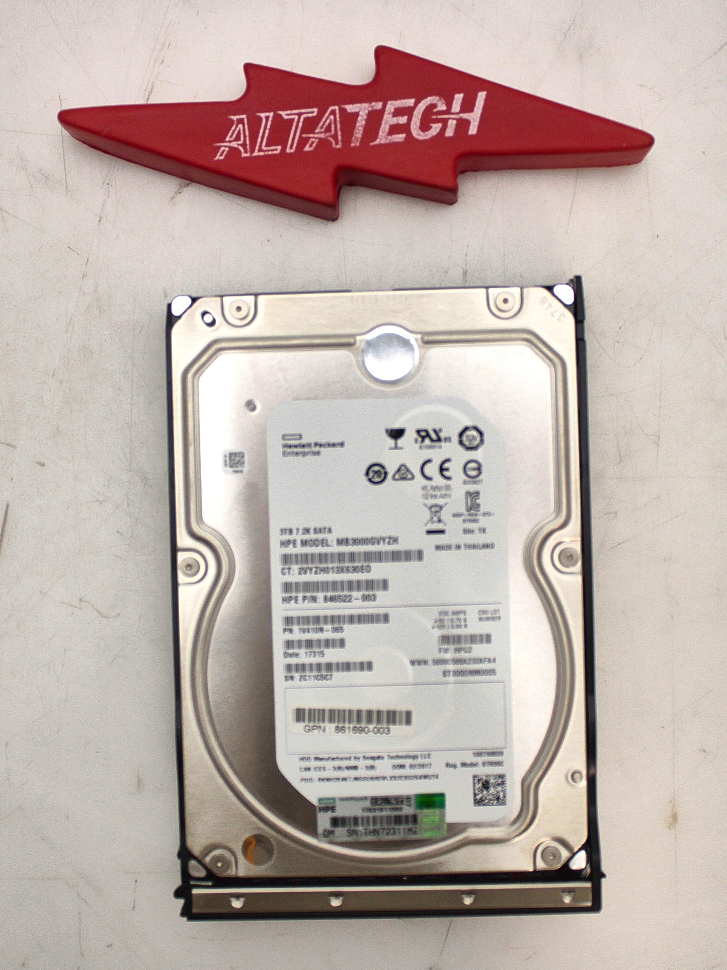 HP 862131-001 3TB 6G 7.2K LFF SATA MDL HD(APOLLO), Used