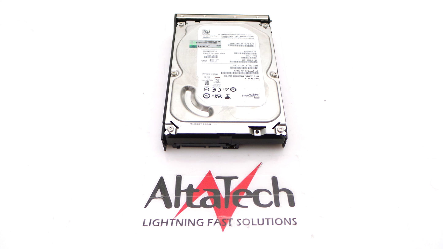 HP 862132-001 2TB 7.2K 3.5 6G SATA LP HDD, Used