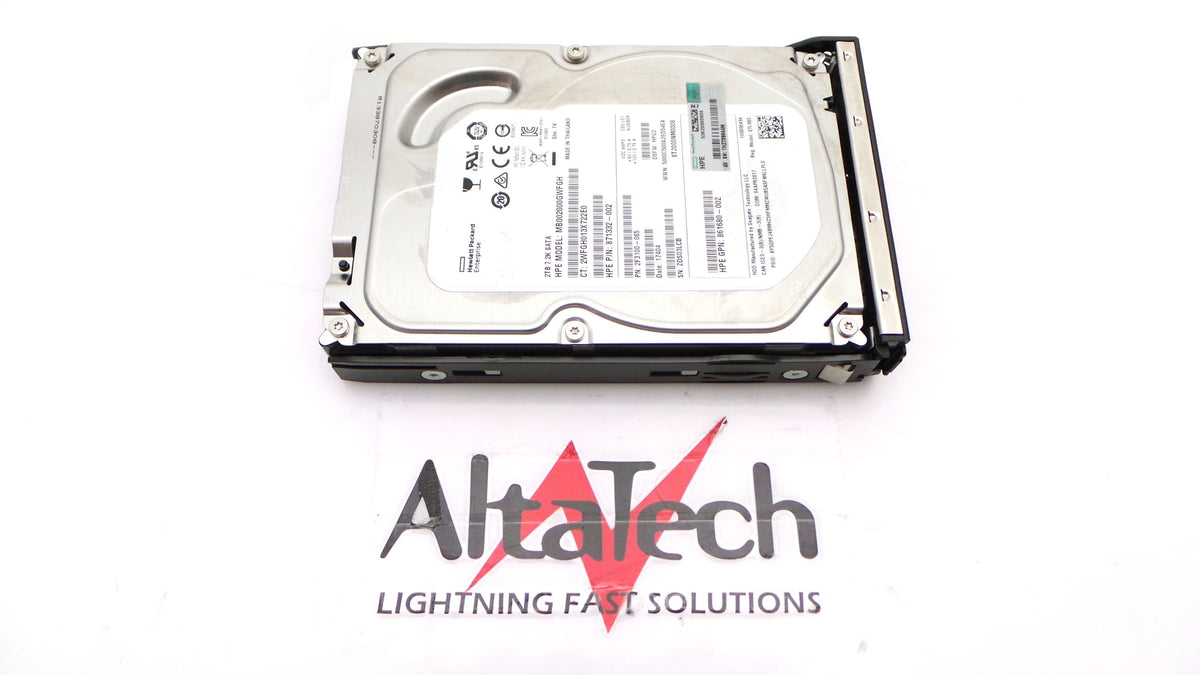 HP 862132-001 2TB 7.2K 3.5 6G SATA LP HDD, Used
