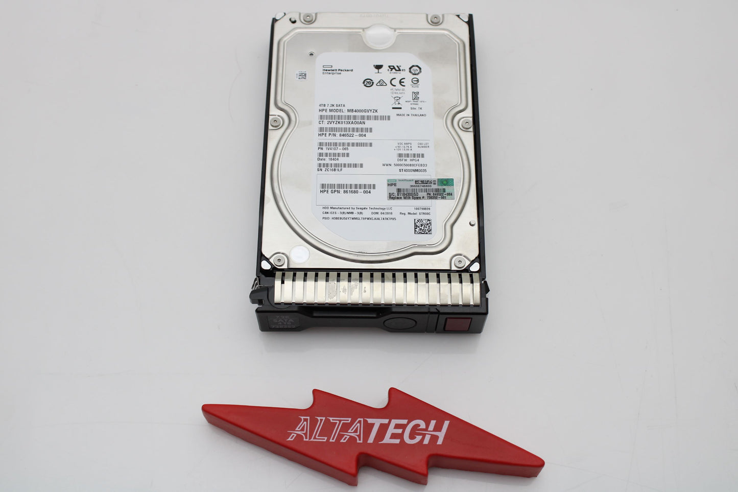 HP 862133-001 4TB 6G 7.2K LFF MDL LP DS HDD, Used