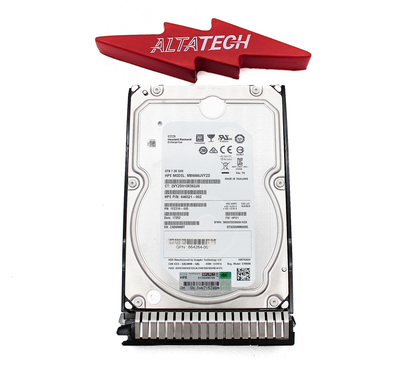 HP 862140-001 6TB 12G 7.2K LFF SAS SC 512E DS HDD, Used