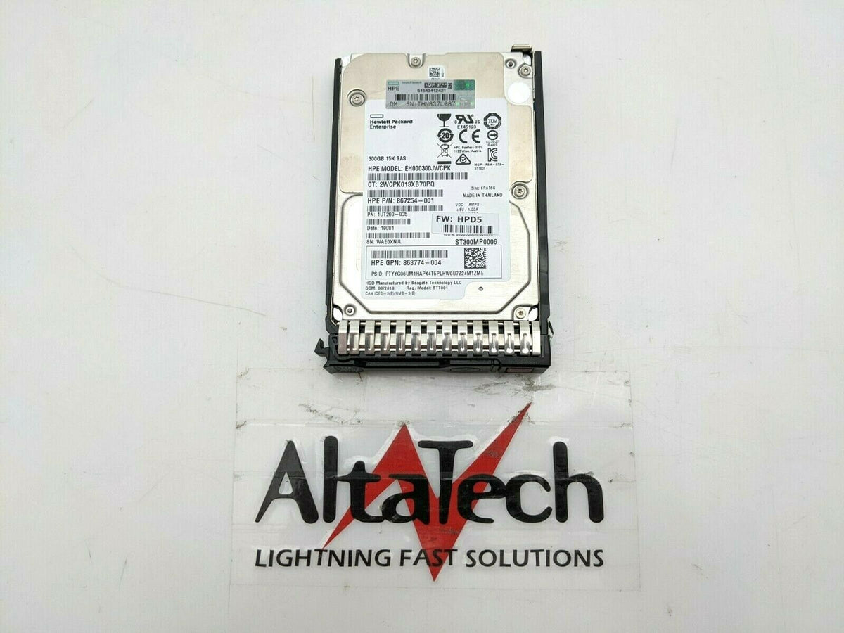HP 870753-B21 300GB 12G 15K SFF SC DS 2.5" SAS, Used
