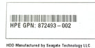 HP 872493-001 2TB SAS 12G MIDLINE 7.2K LFF (3.5IN) SC DS HDD, Used