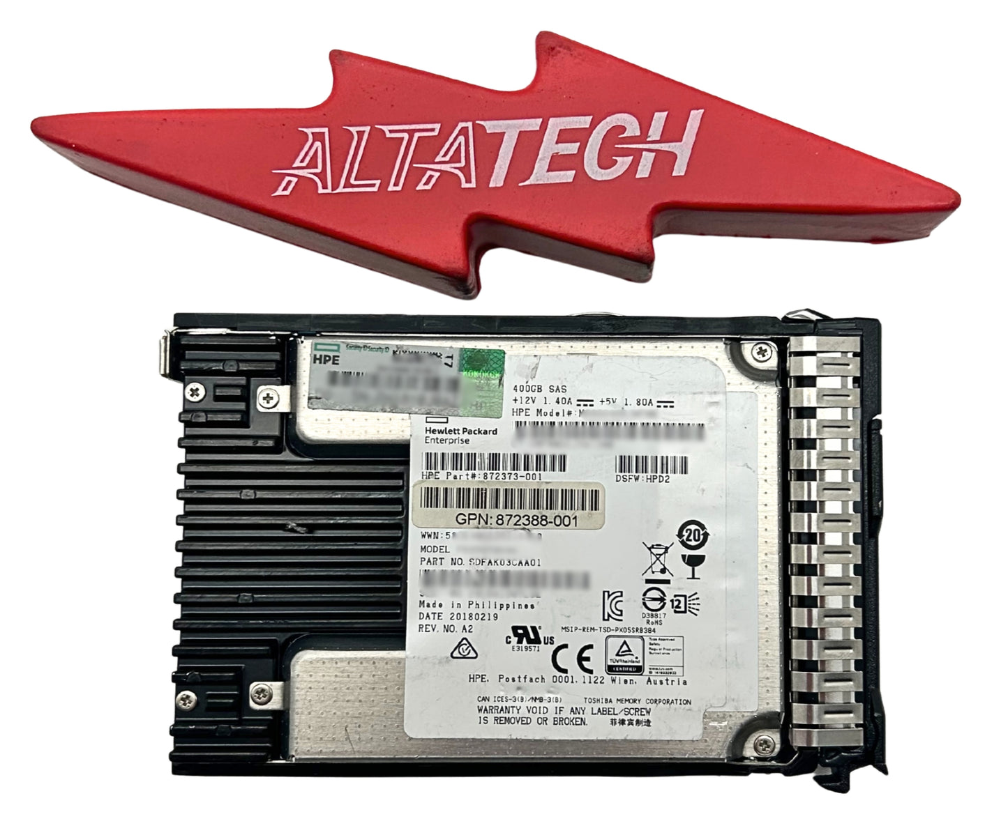 HP 872505-001 400GB 12G SFF MU DS SC SAS SSD HDD, Used