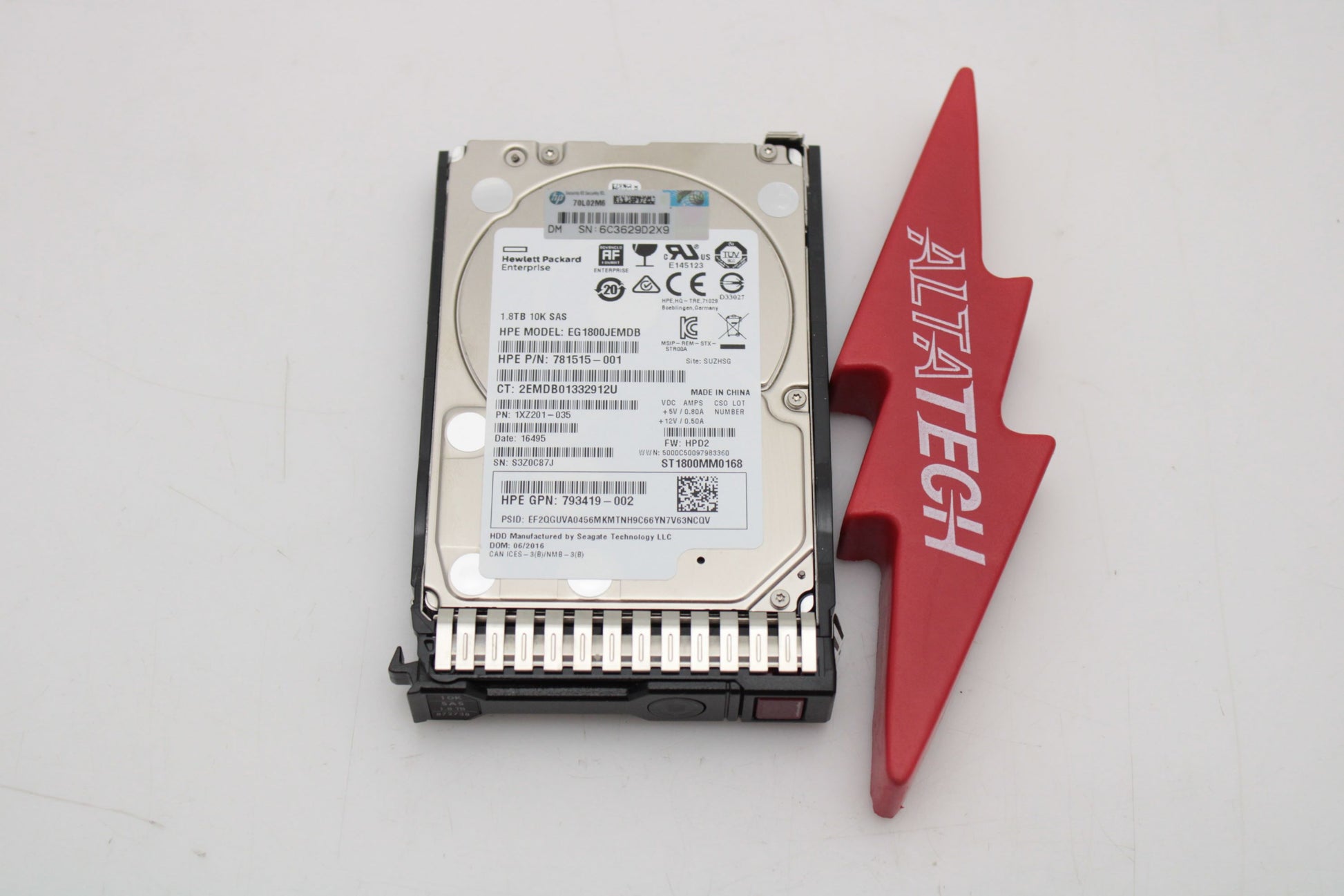 HP 872738-001 1.8TB 12G 10K SFF SAS 512E DS SC, Used