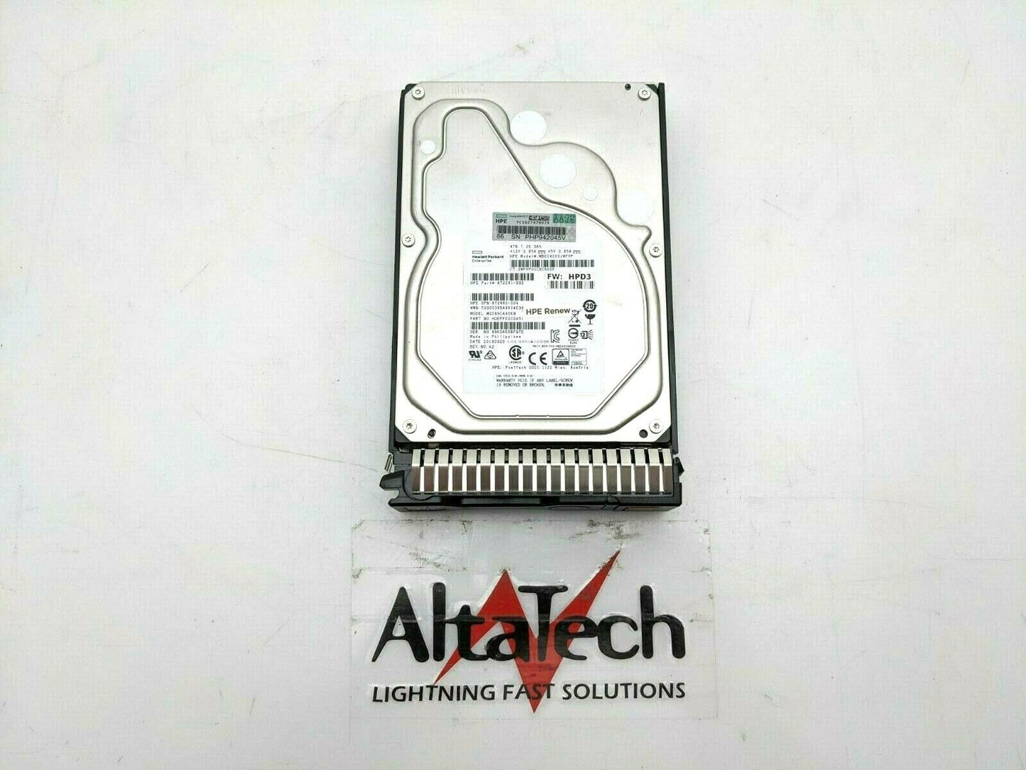 HP 872745-001 4TB 12Gbps 7.2K RPM SC LFF 3.5" SAS Hard Drive, Used