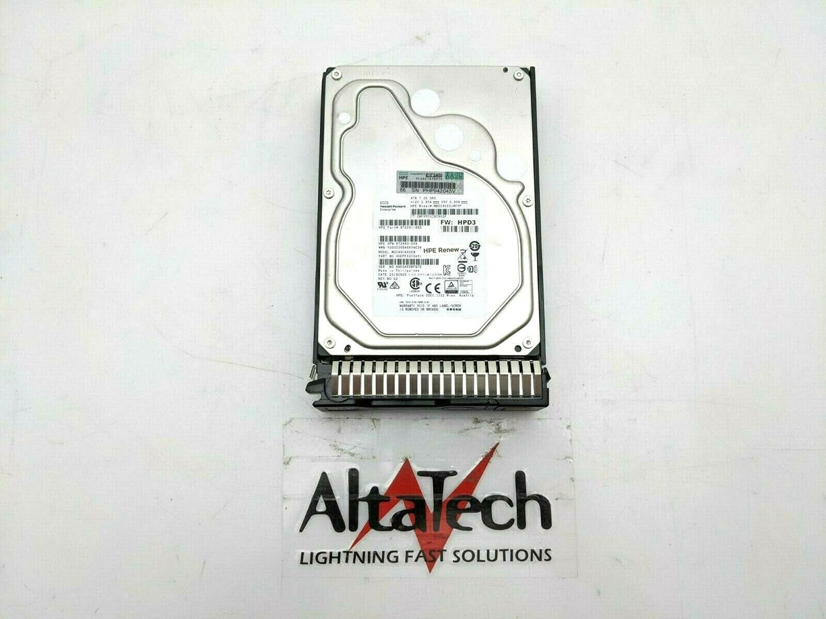 HP 872745-001 4TB 12Gbps 7.2K RPM SC LFF 3.5" SAS Hard Drive, Used