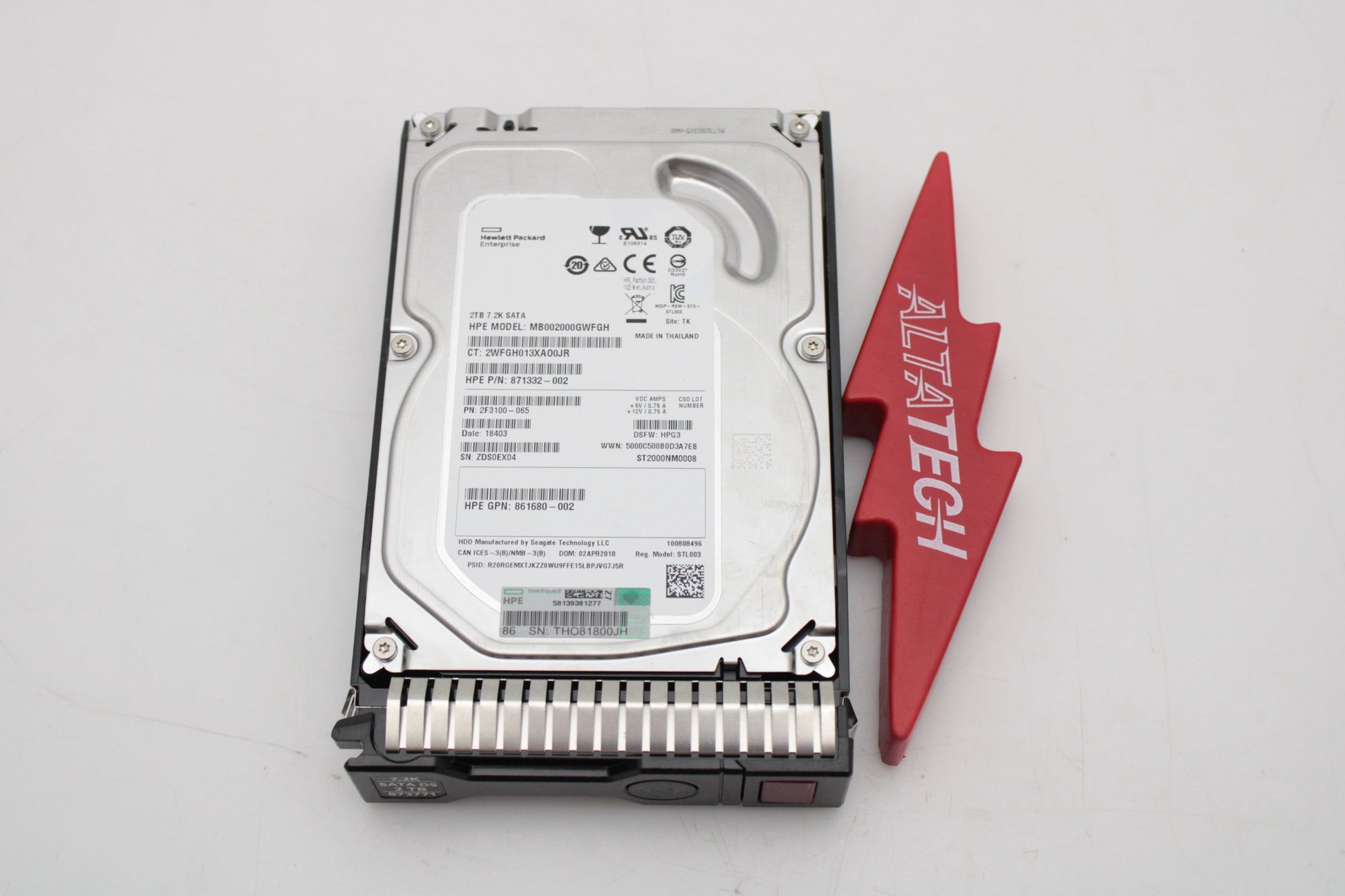 HP 872771-001 2TB 6G 7.2K SATA 3.5" Hard Drive, Used