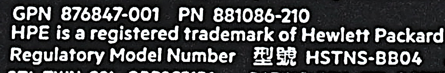 HP 876847-001 7.2V 12W MegaCell Lithium-ion Battery, Used