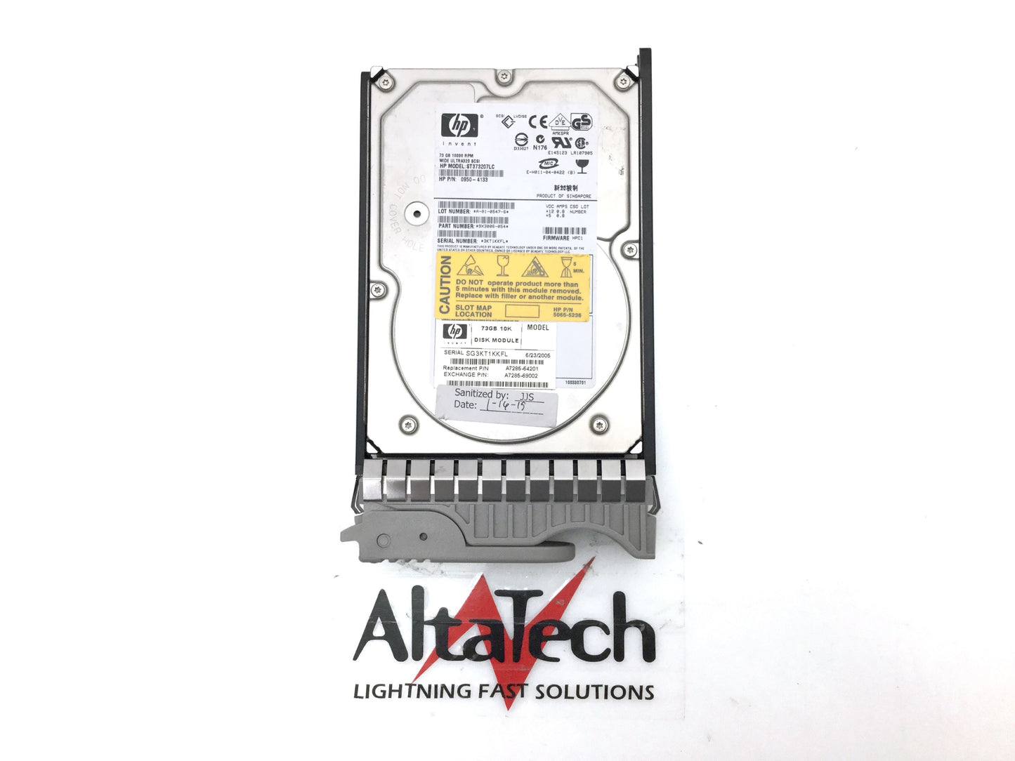 HP A7285-69002 73GB Hot-Swap Ultra-320 SCSI 3.5" Hard Disk Drive, Used