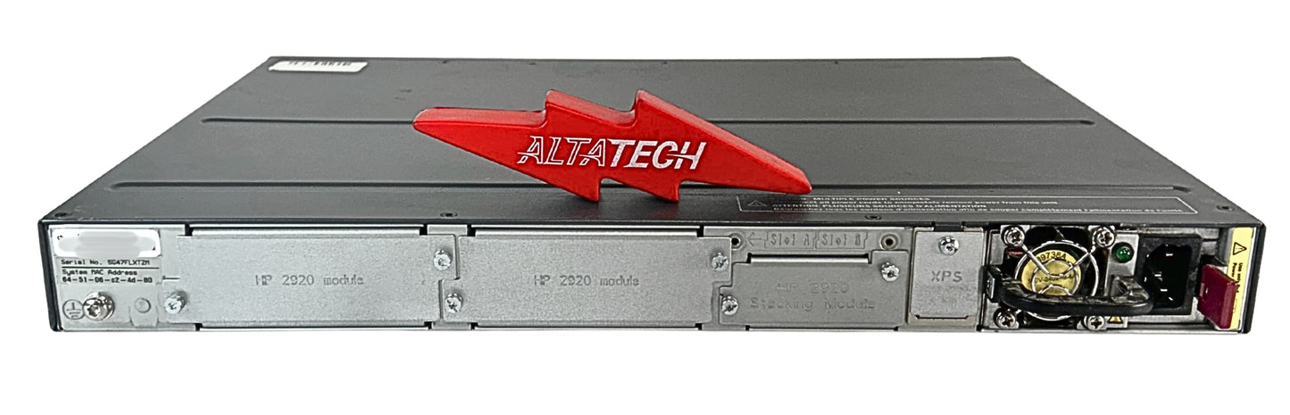HP J9727A ARUBA 2920-24G-POE+ SW, 1 PSU, 24 Port Gigabit Ethernet Switch, Used