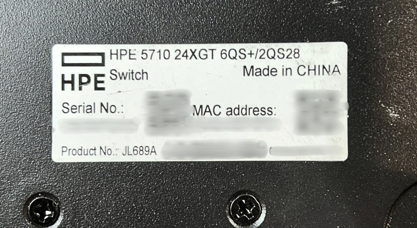 HP JL689A HPE 5710 24XGT 6QS+ 2QS28 Managed Switch, Used