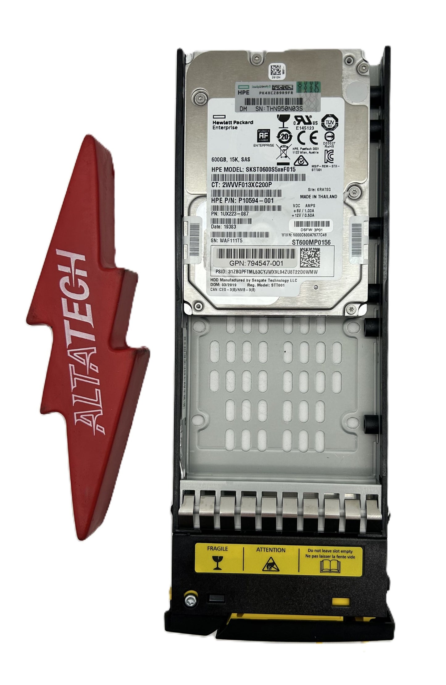 HP P12107-001 3PAR 8000 600GB+SW 15K SFF FE HDD, Used