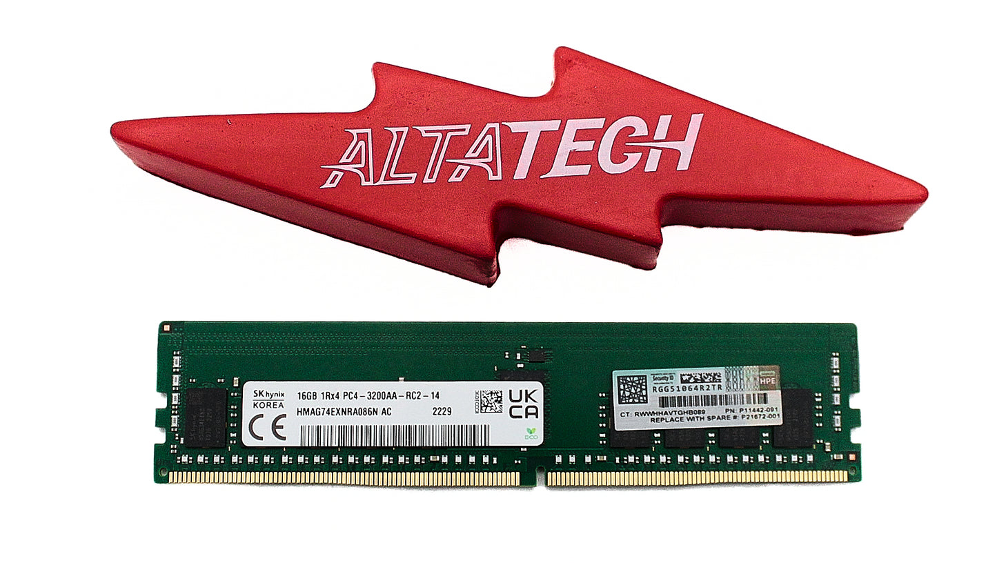 HP P21672-001 16GB (1*16GB) 1RX4 PC4-25600AA-R DDR4-3200MH, Used