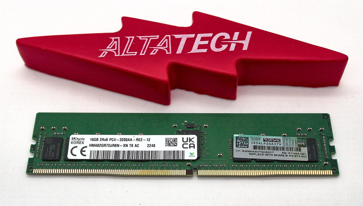 HP P21673-001 16GB 2RX8 DDR4-3200 MEMORY DIMM, Used