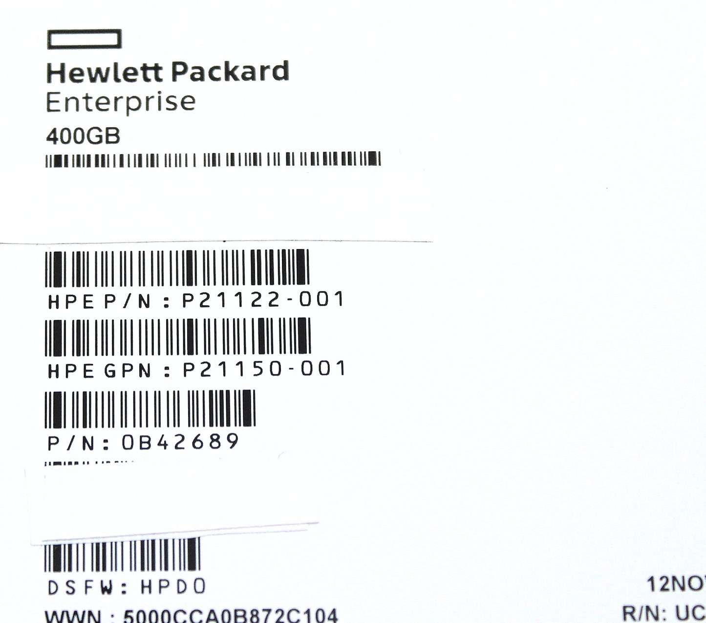 HP P22585-001 400GB 12G SFF SAS WI SC SS540 SSD HDD, Used
