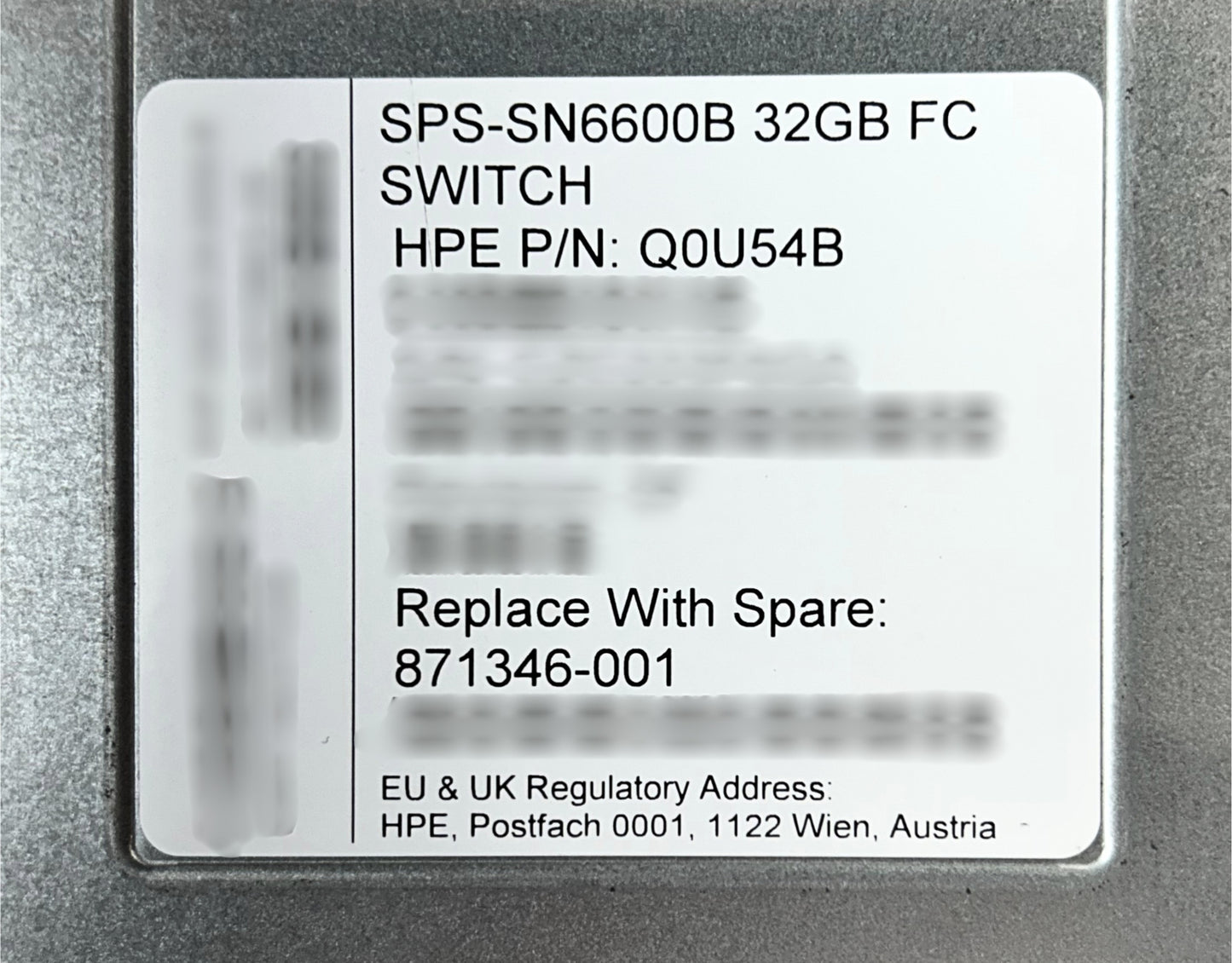 HP Q0U54B StoreFabric SN6600B 32GB 24 Ports Active Fibre Channel Managed Switch, Used