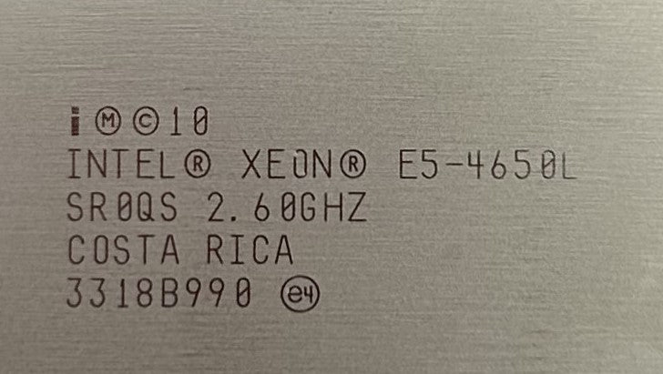 HP SR0QS 2.6GHZ/20MB/115W 8C E5-4650L, Used