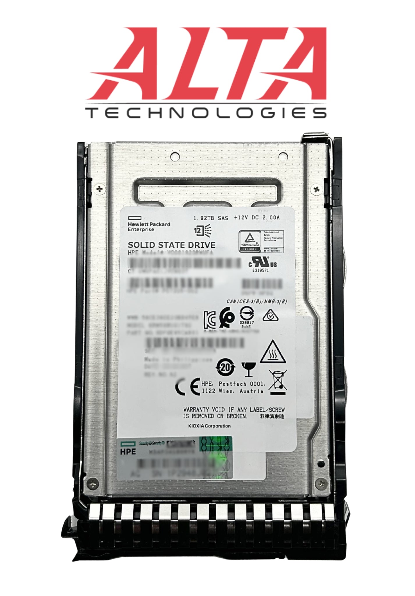 HP VO001920RWUFA 1.92TB SAS 12G RI SFF SC VSAS RM5 SSD, Used